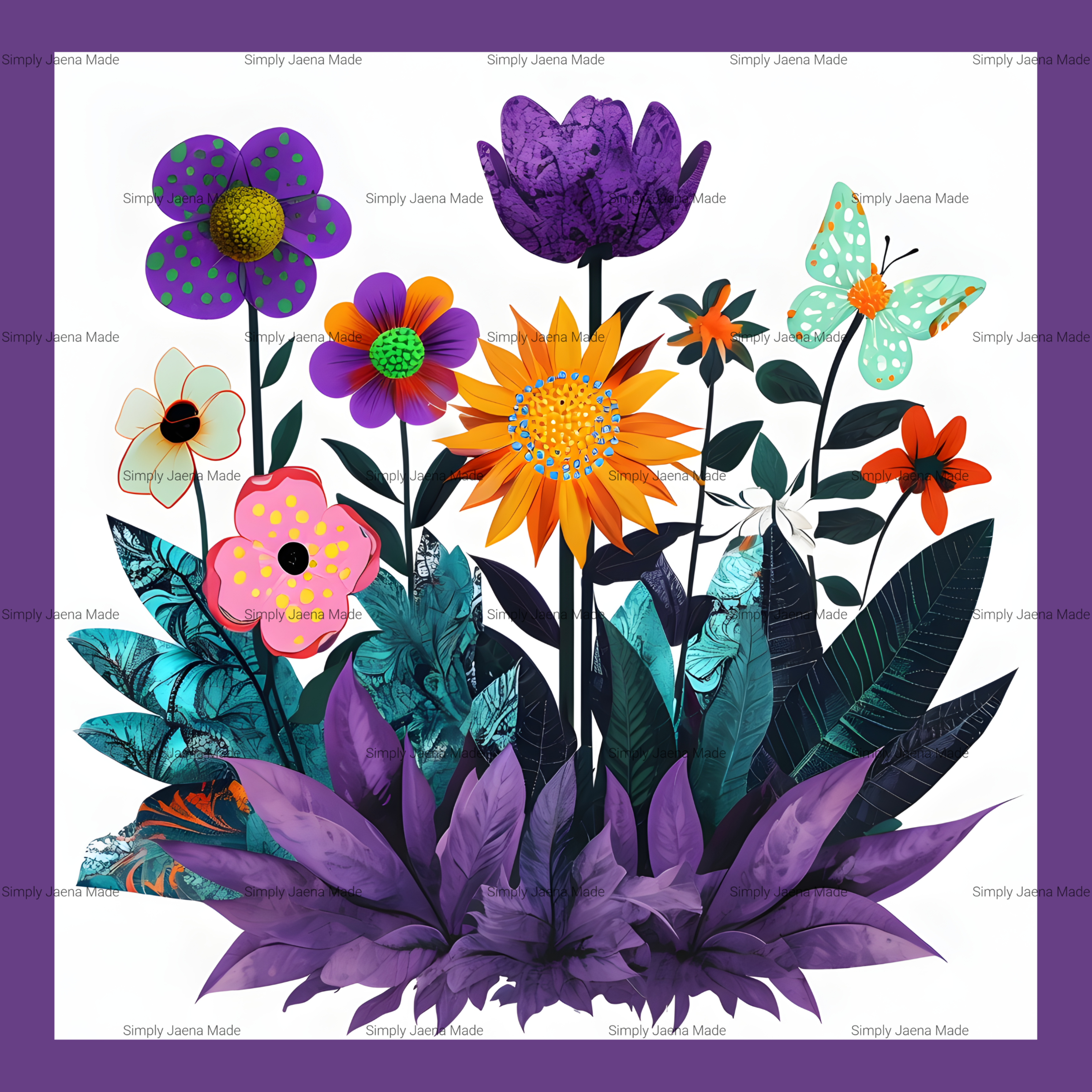"Abstract Purple Garden"