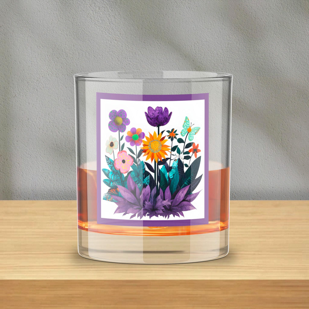 Abstract Purple Garden - Whiskey Glass
