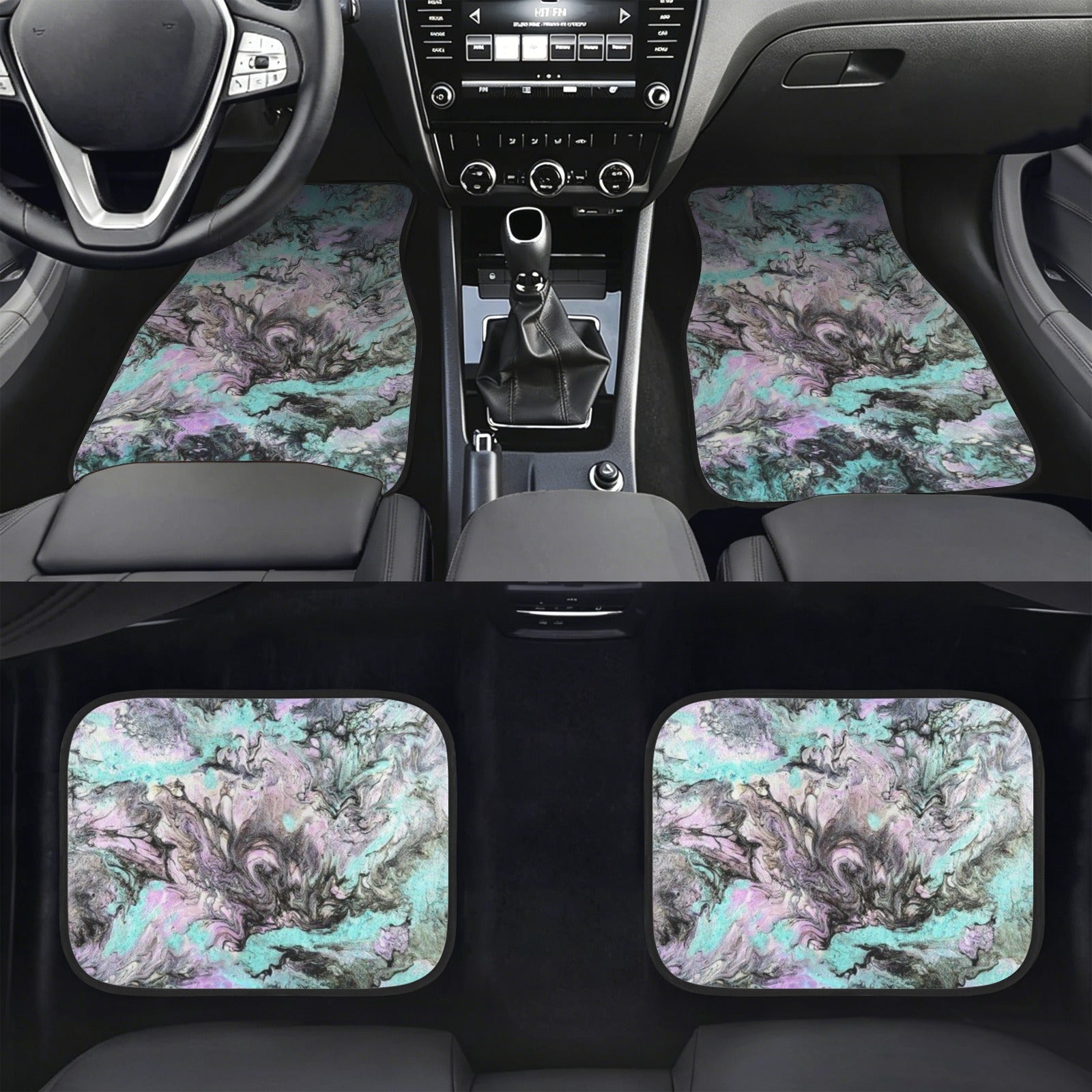Turquoise Splash 4-Piece Car Floor Mats