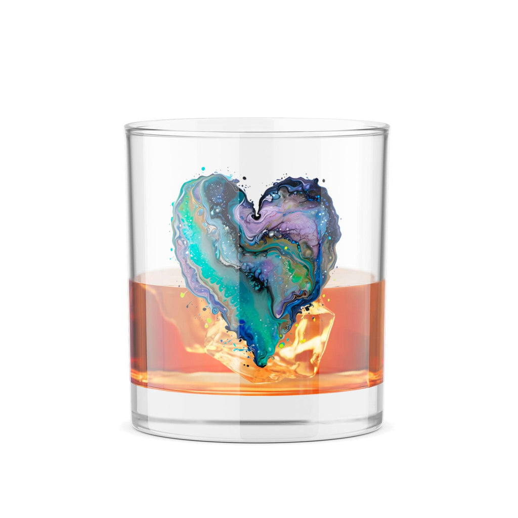 Fluid Art Heart - Whiskey Glass
