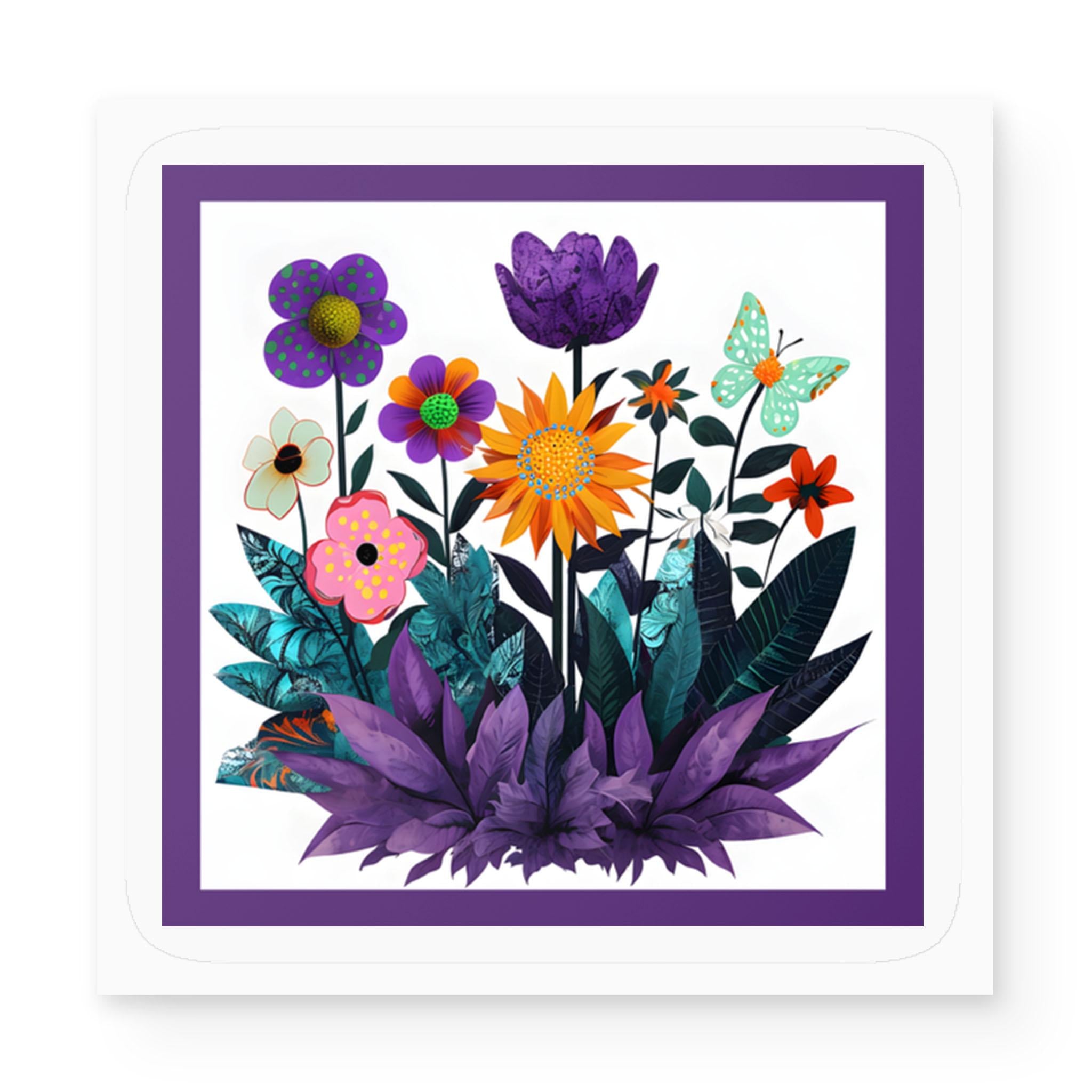 Abstract Purple Garden - Stickers
