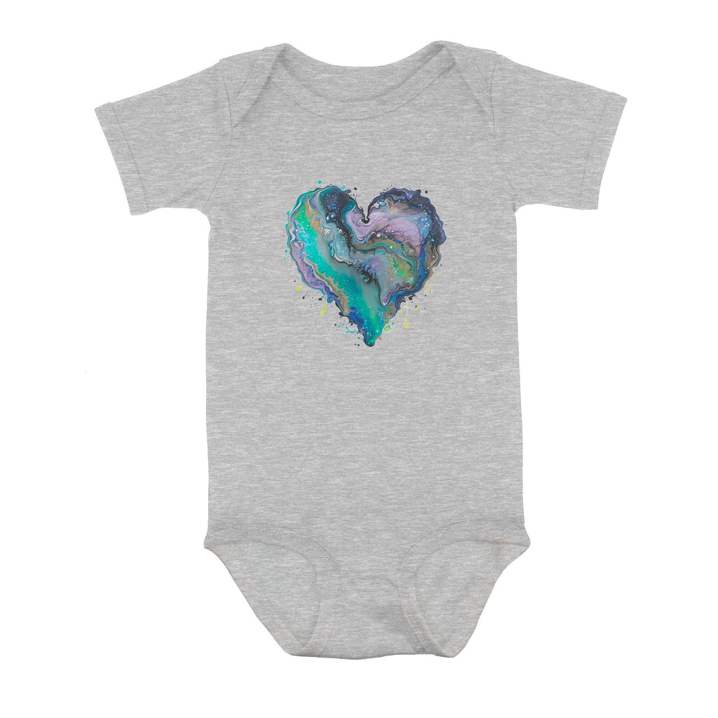 Fluid Art Heart (1) - Baby Onesie