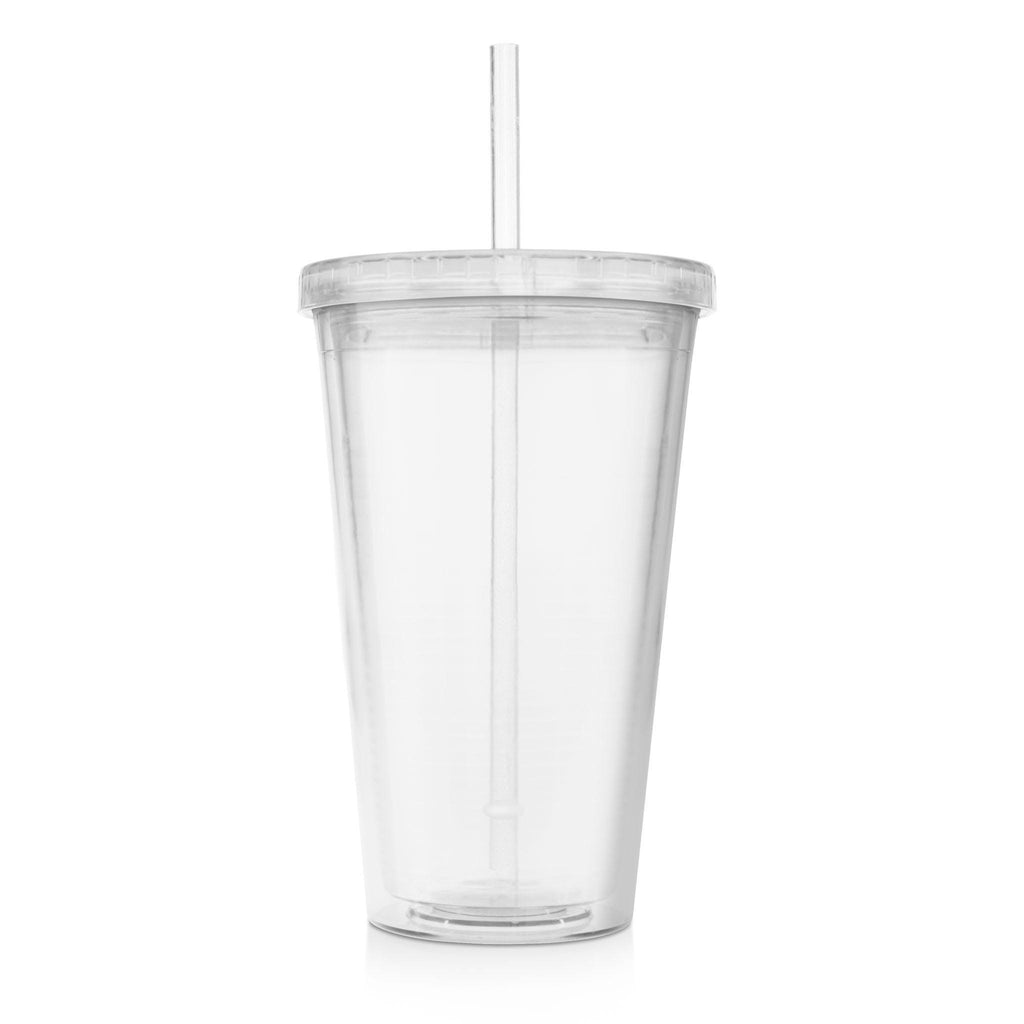 Fluid Art Heart - Clear Acrylic Tumbler w/Straw & Lid