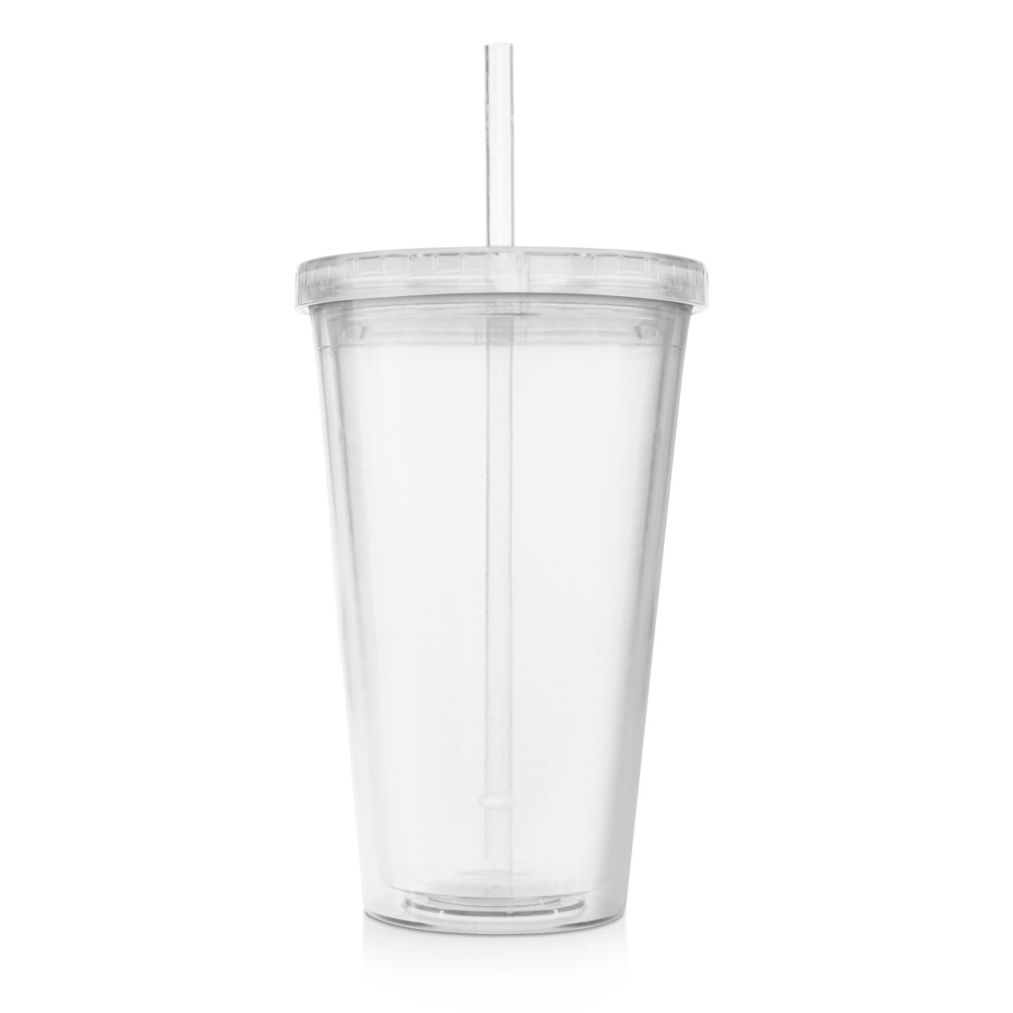 Fluid Art Heart - Clear Acrylic Tumbler w/Straw & Lid
