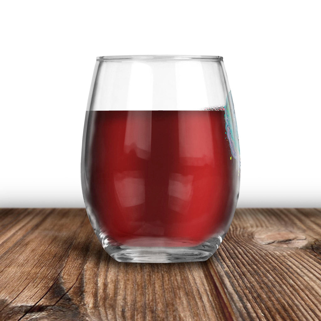Fluid Art Heart - Wine Glass