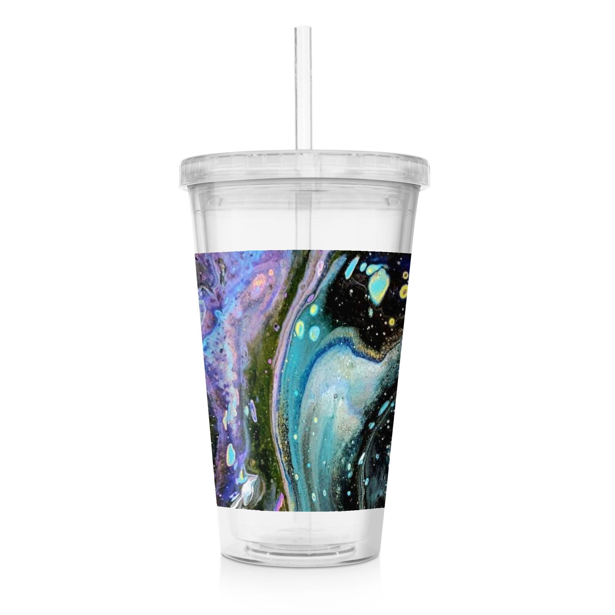 The Face - Clear Acrylic Tumbler w/Straw & Lid