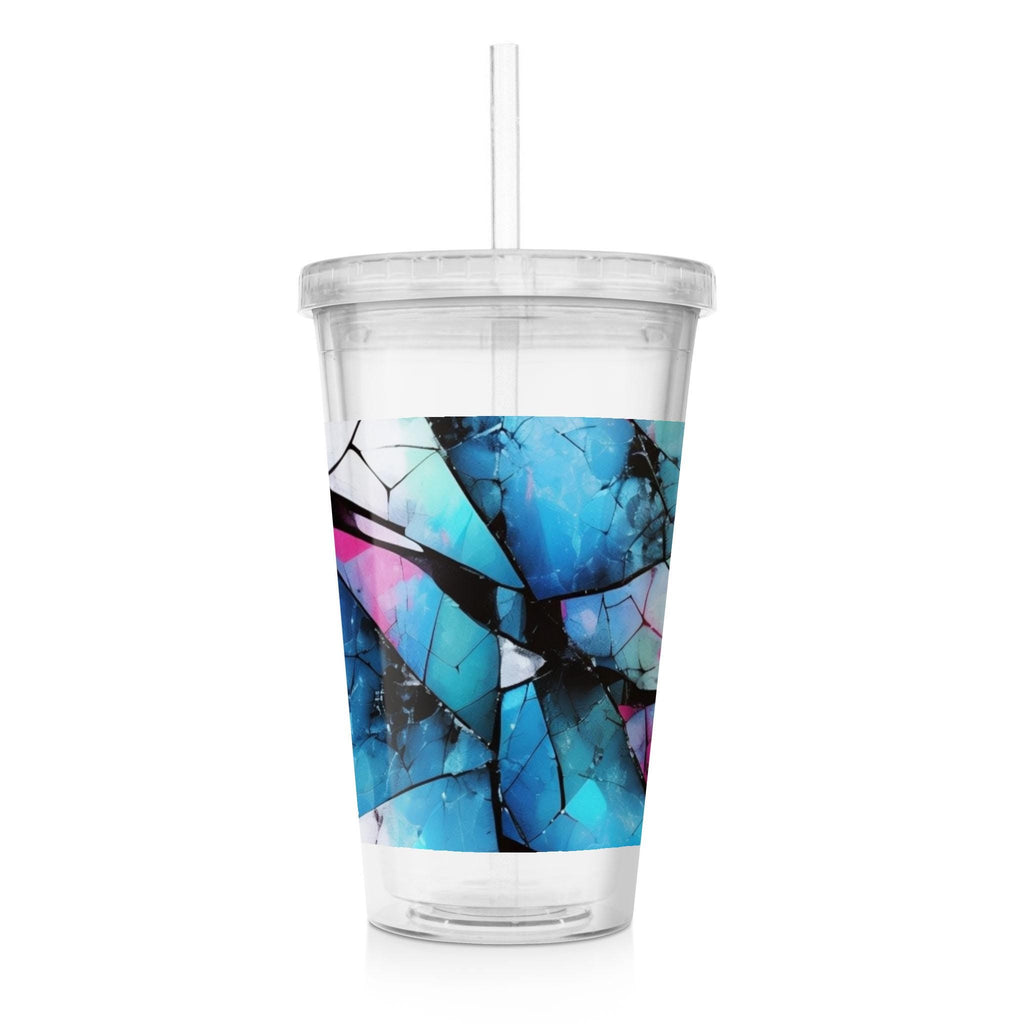 Mystical Mosaic - Clear Acrylic Tumbler w/Straw & Lid
