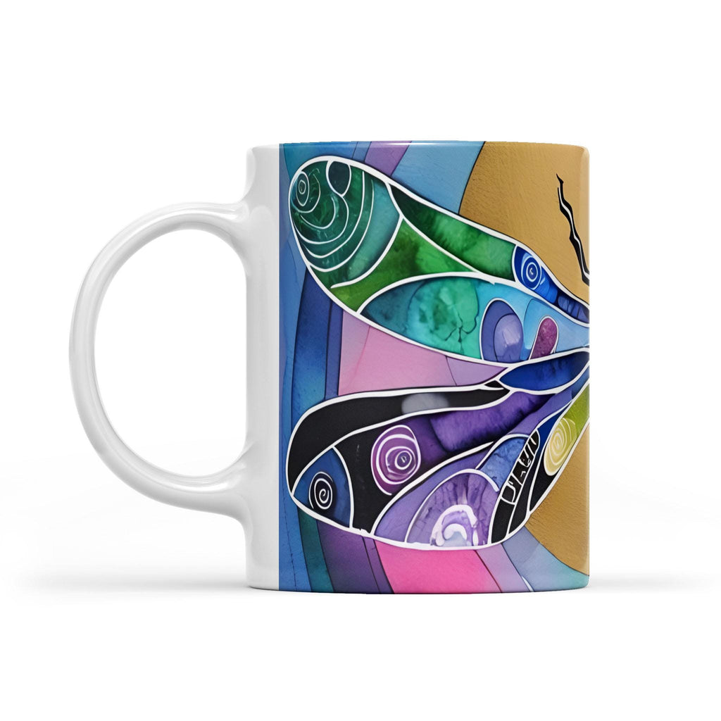 Dragonfly Sun - White Edge-to-Edge Mug (New)