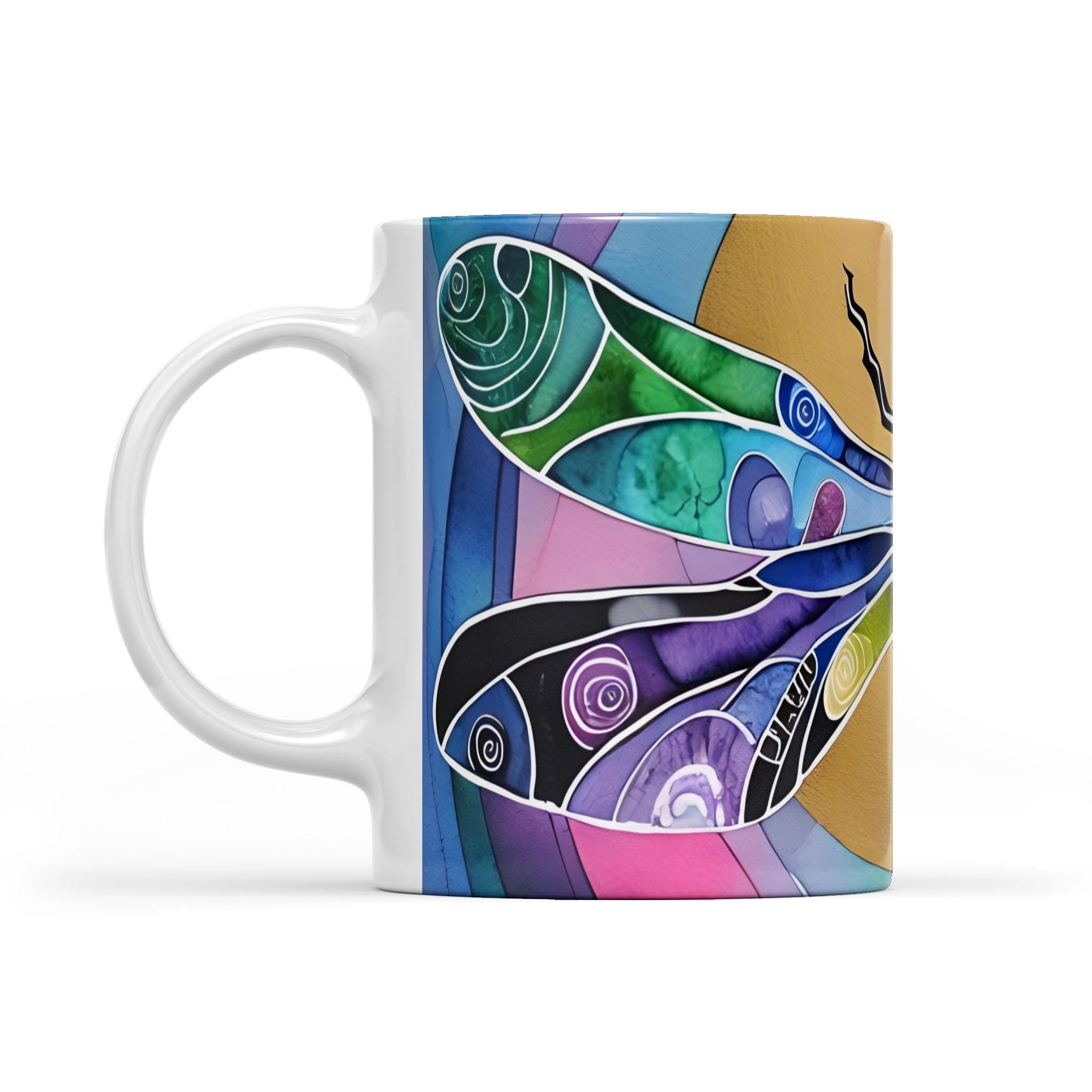 Dragonfly Sun - White Edge-to-Edge Mug (New)