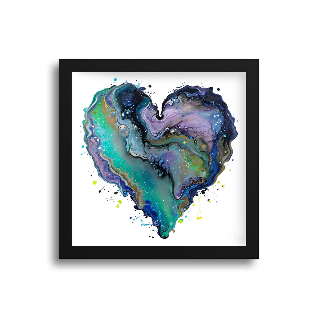 Fluid Art Heart (1) - Framed Art Print (1" frame)