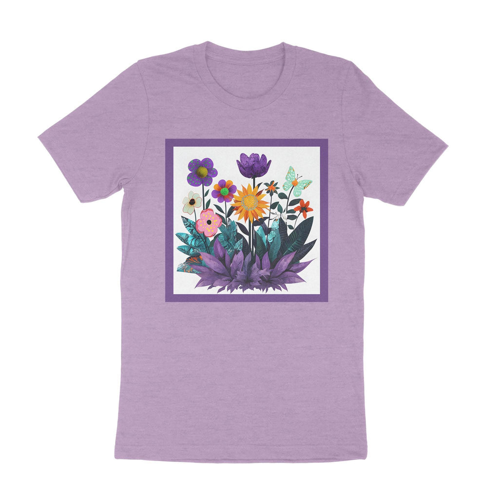 Abstract Purple Garden T-Shirt – DTFx Floral Print