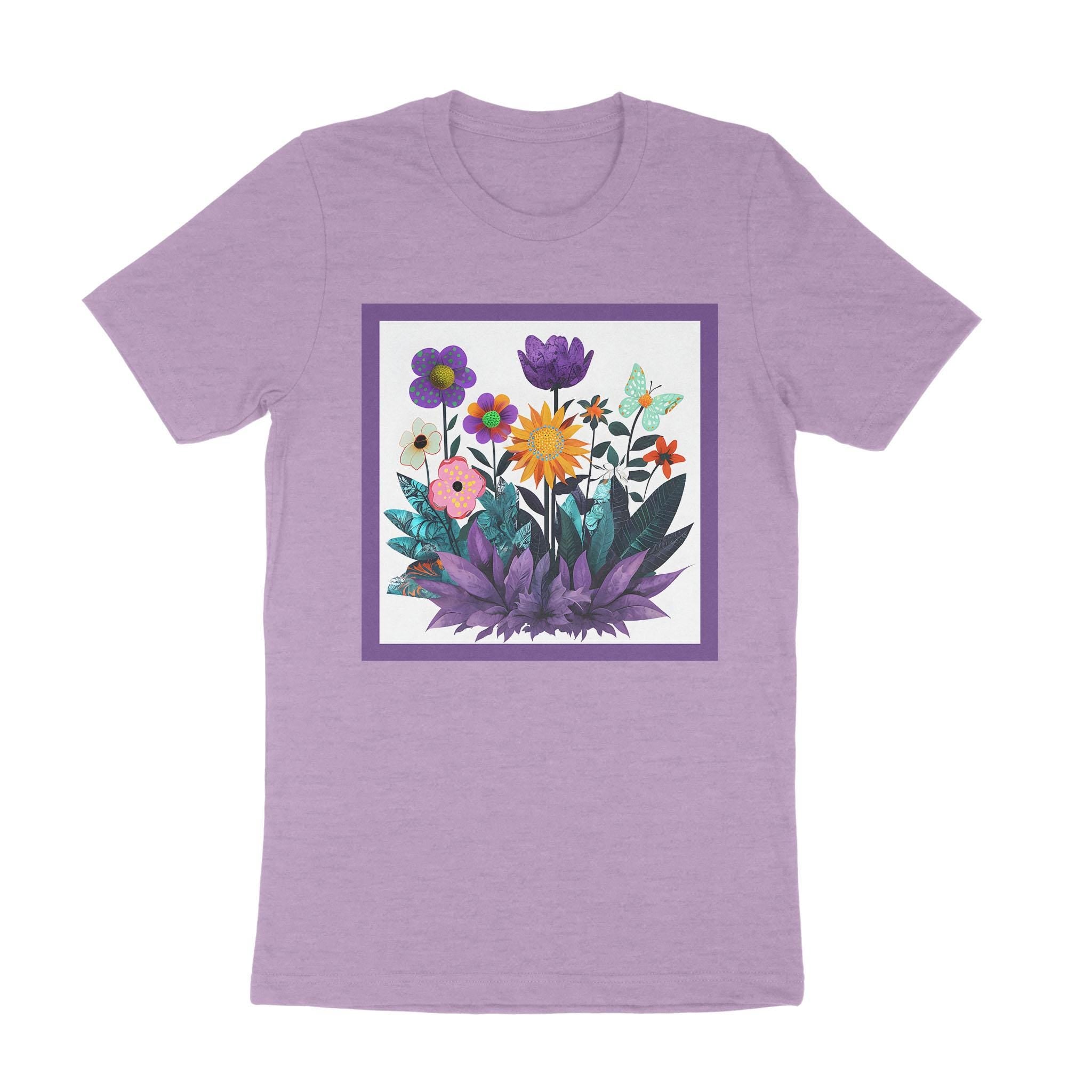 Abstract Purple Garden T-Shirt – DTFx Floral Print