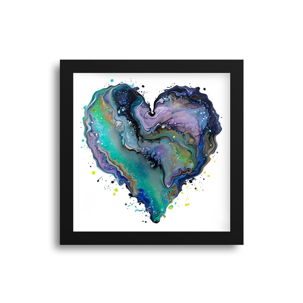 Fluid Art Heart (1) - Framed Art Print (1" frame)