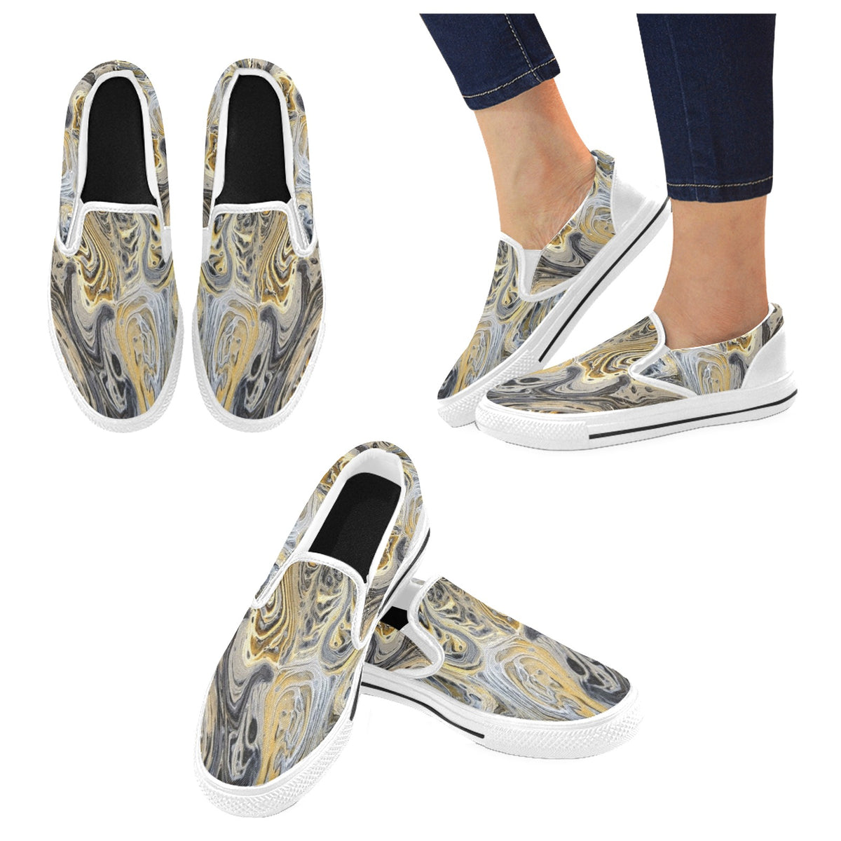 Metallurgy - Men's Slip-On Canvas Shoes