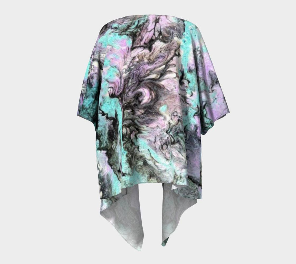 Turquoise Splash Draped Kimono