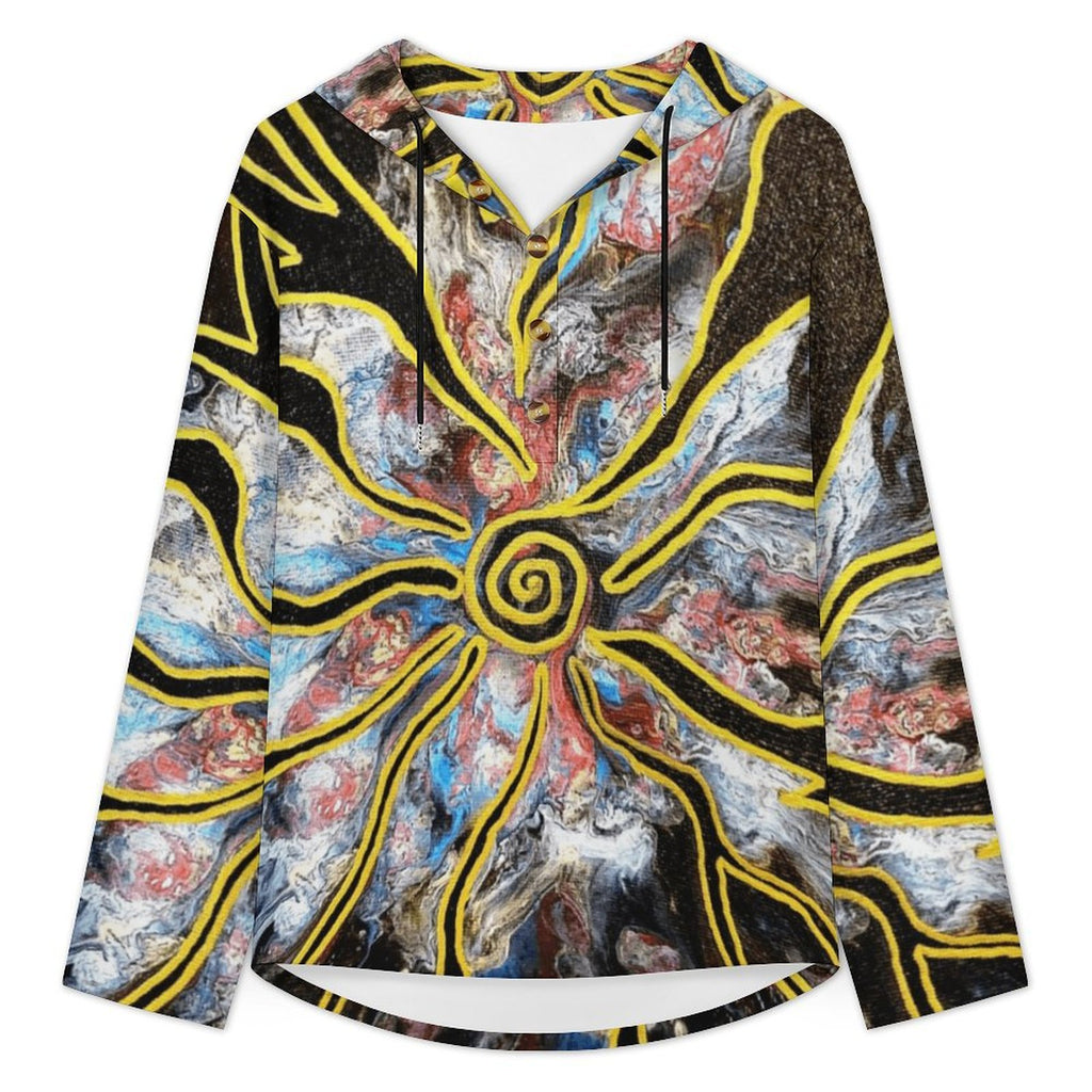 Pieces of Me Men's Casual Button Hoodie