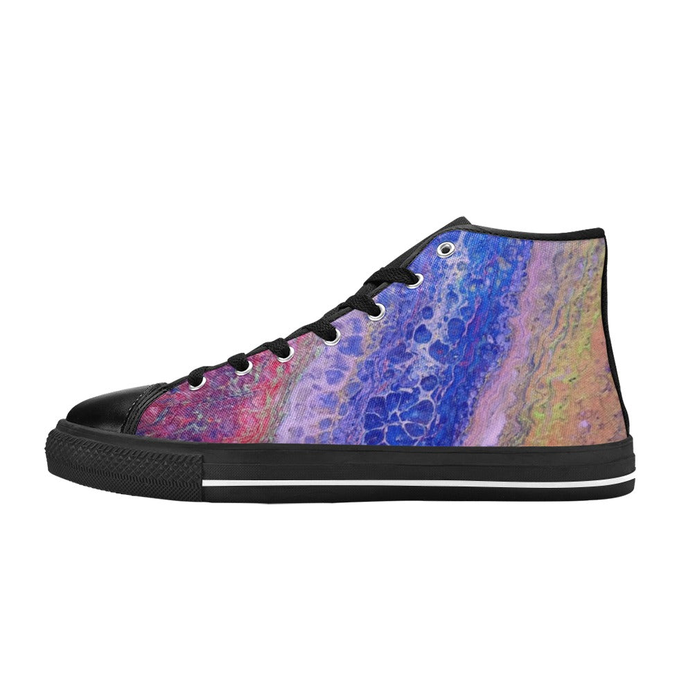 Tie-Dye Delight - Men's Classic High-Top Canvas Shoes