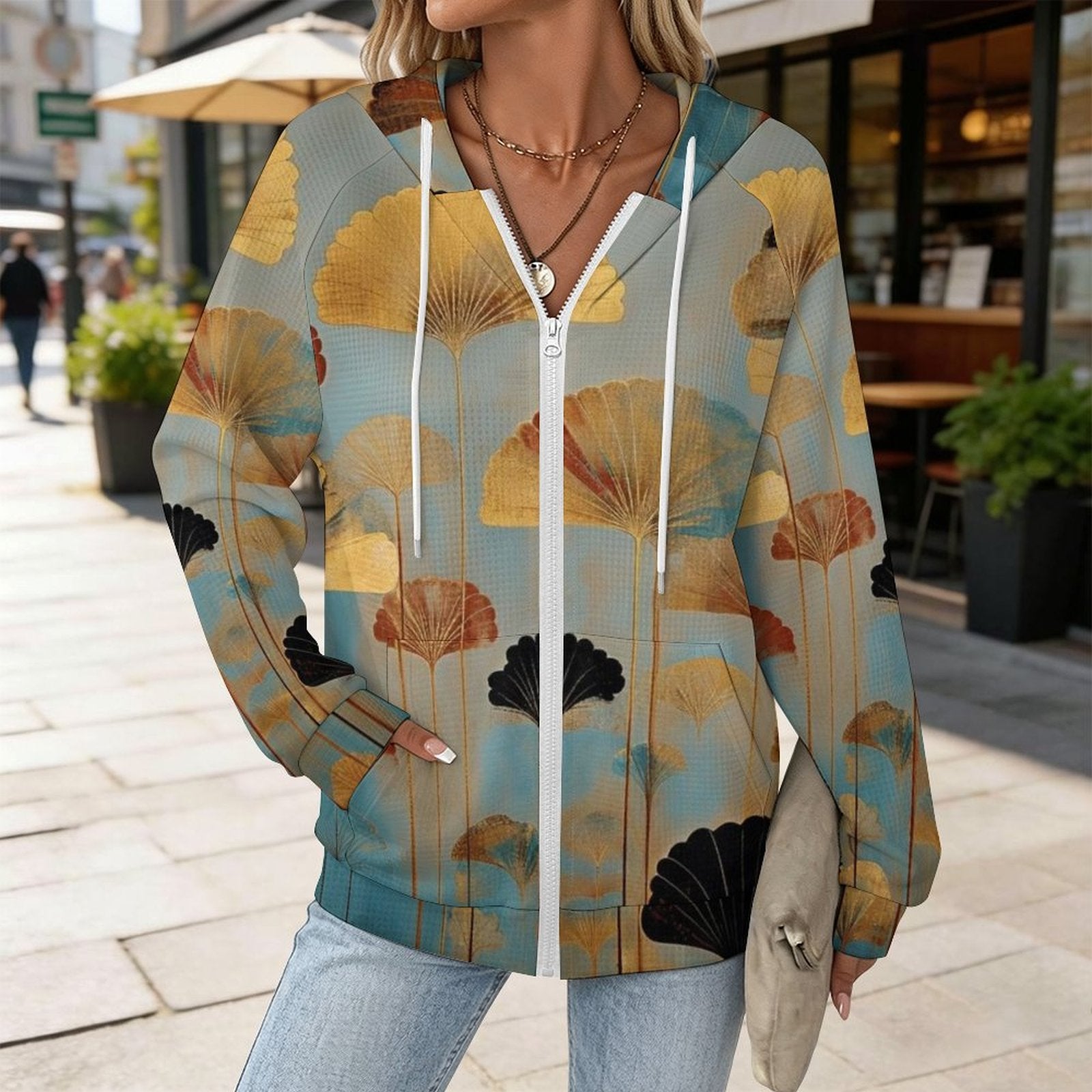 Fan-Tasy - Women's Full-zip Hoodie with Drawstring
