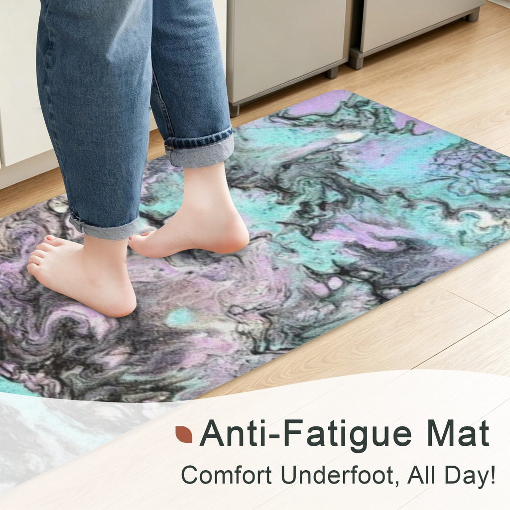 Turquoise Splash PVC Anti-Fatigue Kitchen Mat 71x24inch