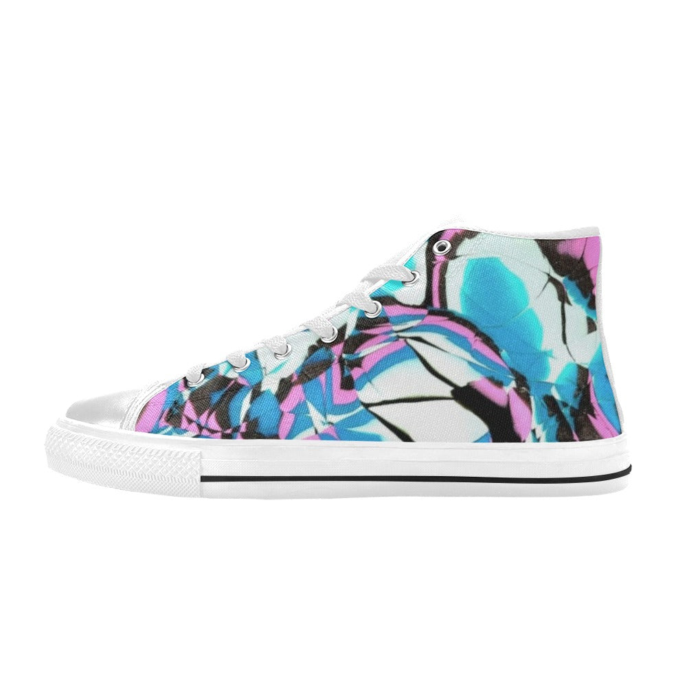Glow Party - Men's Classic High-Top Canvas Shoes