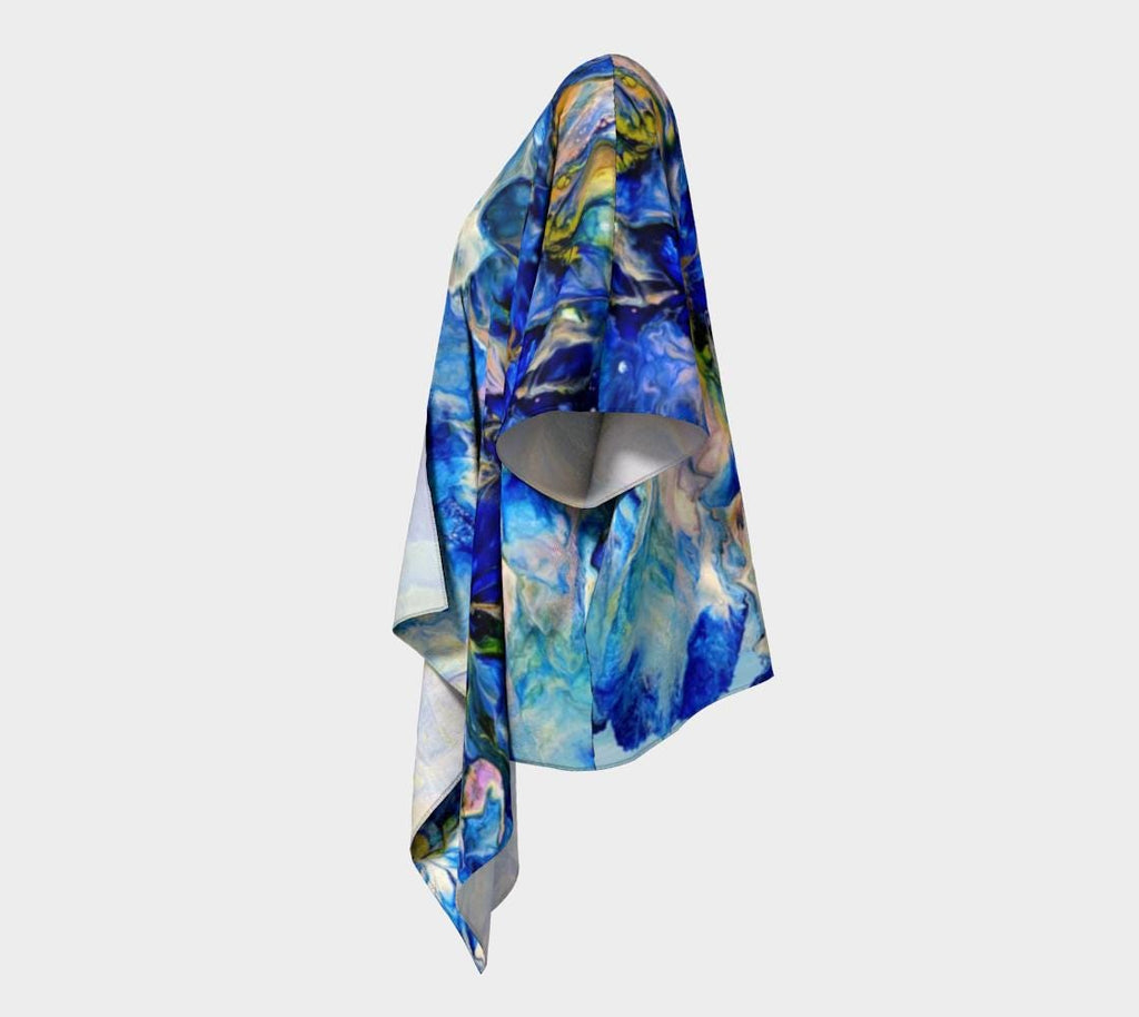 Royal Blue Garden Draped Kimono