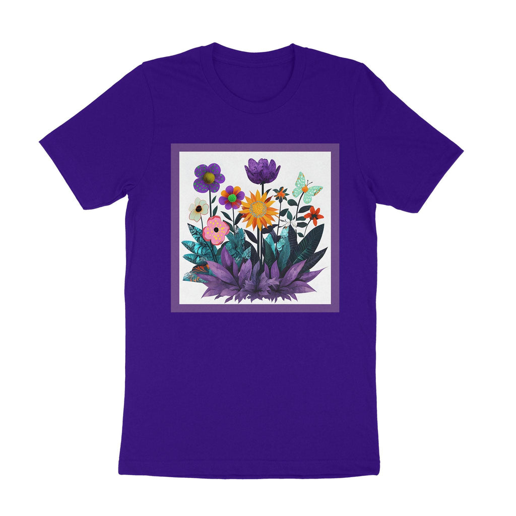 Abstract Purple Garden T-Shirt – DTFx Floral Print