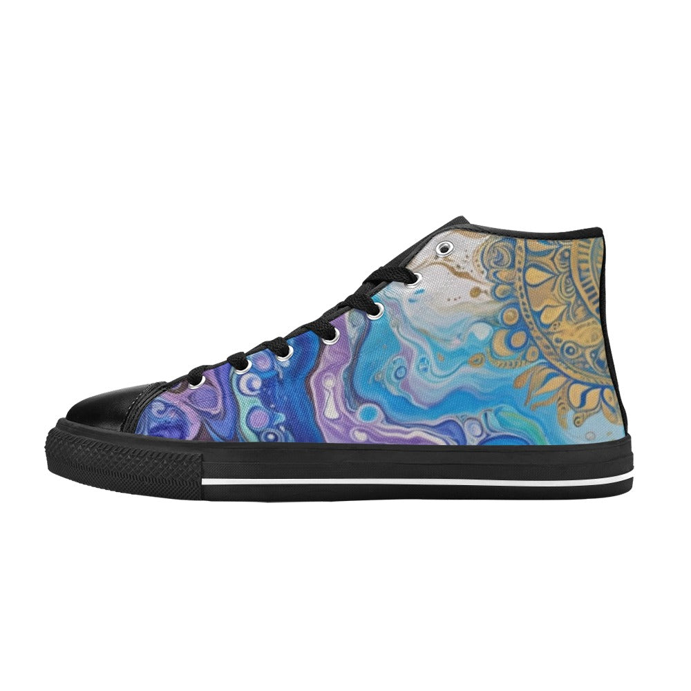 Mandala Sun - Women's Classic High-Top Canvas Shoes