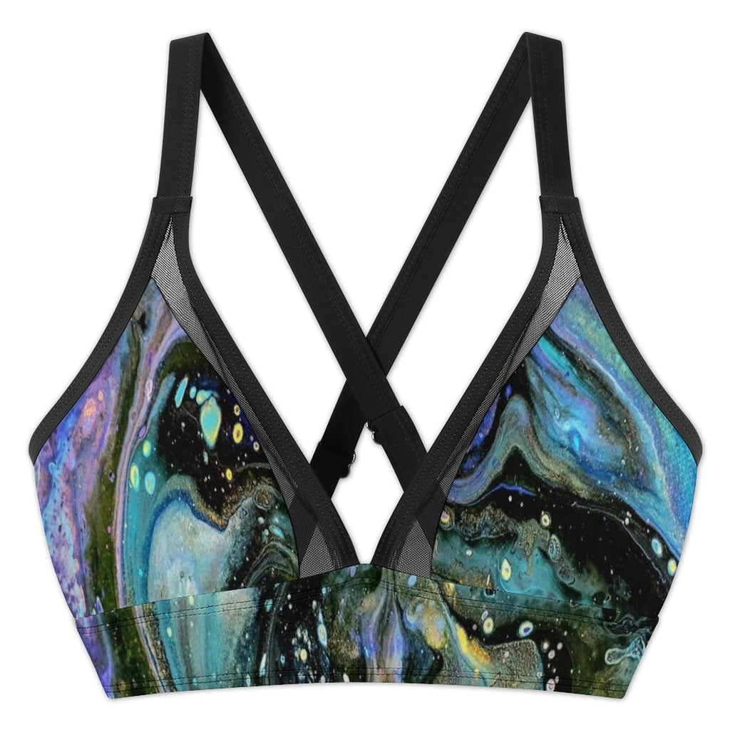 The Face - Design Women's Mesh Drawstring Skirt and Swimsuit Set
