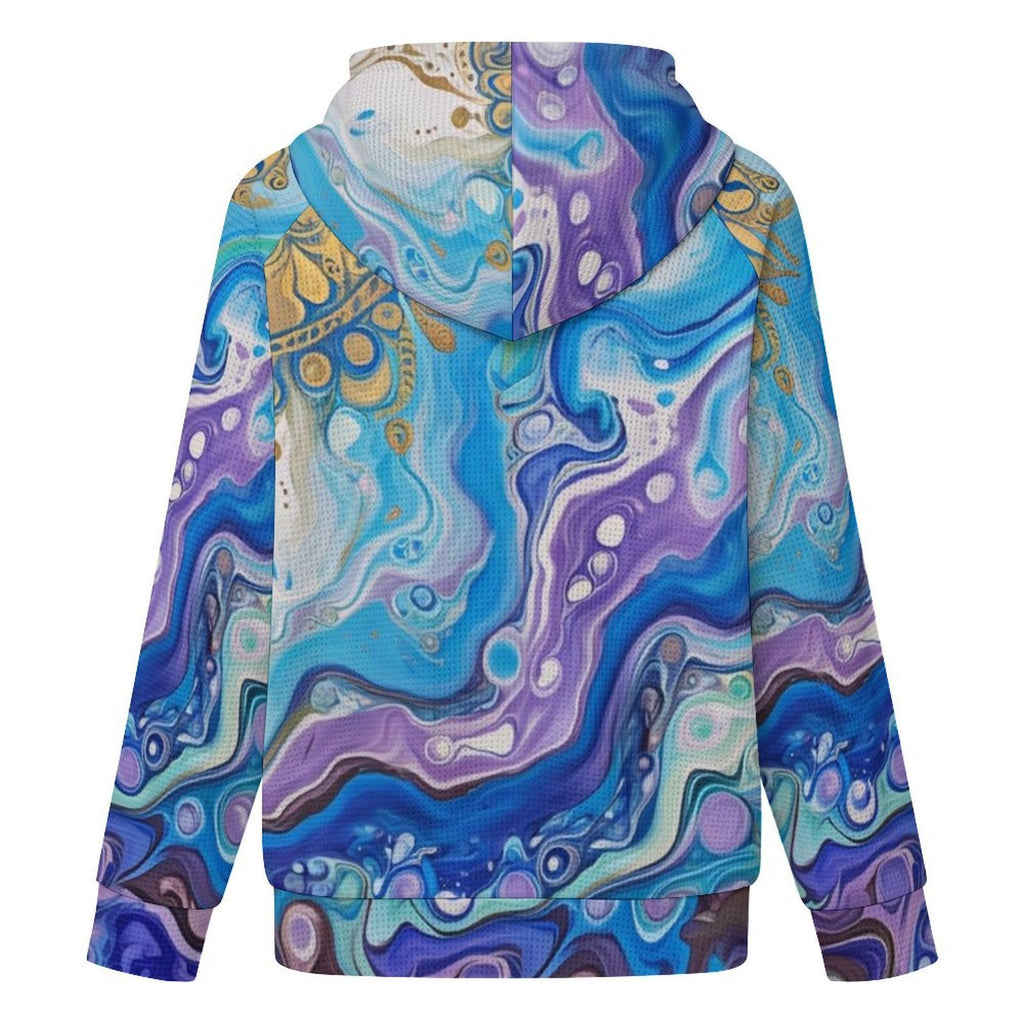 Mandala Sun - Women's Full-zip Hoodie with Drawstring