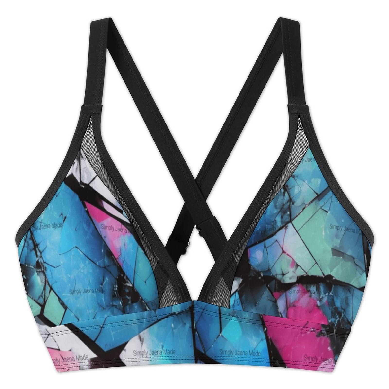 Mystical Mosaic Women's Mesh Drawstring Skirt and Swimsuit Set