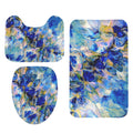 Royal Blue Garden 3-Piece Bathroom Rug Set
