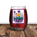 Abstract Purple Garden - Wine Glass
