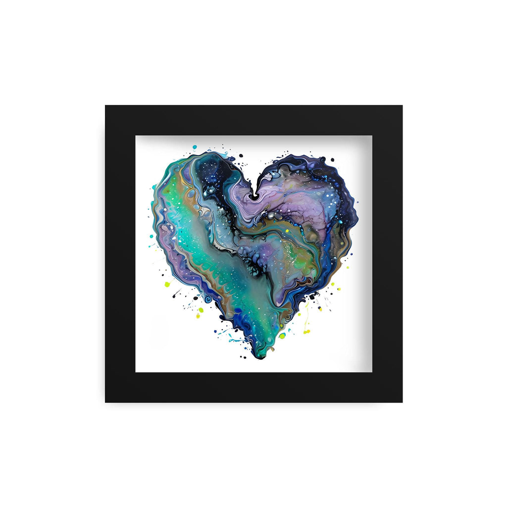 Fluid Art Heart (1) - Framed Art Print (1" frame)