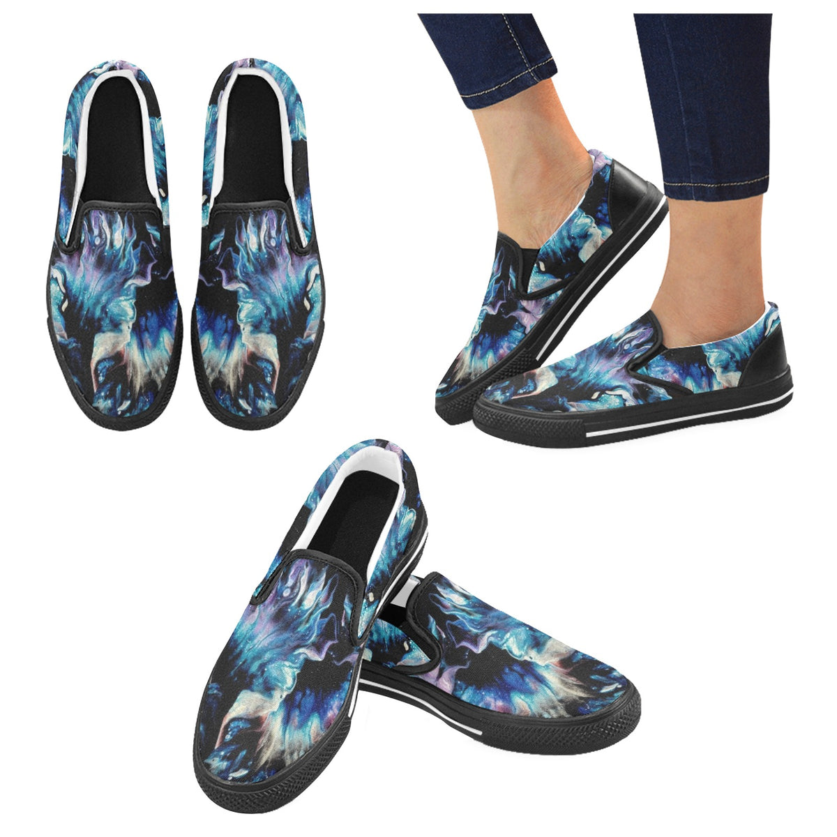 Teal Delight - Men's Slip-On Canvas Shoes