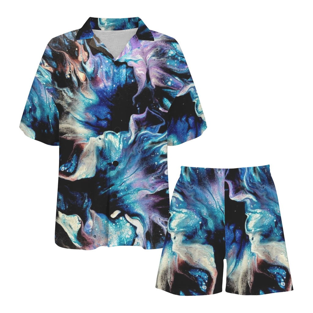 Teal Delight Women's V-Neck Short Pajama Set