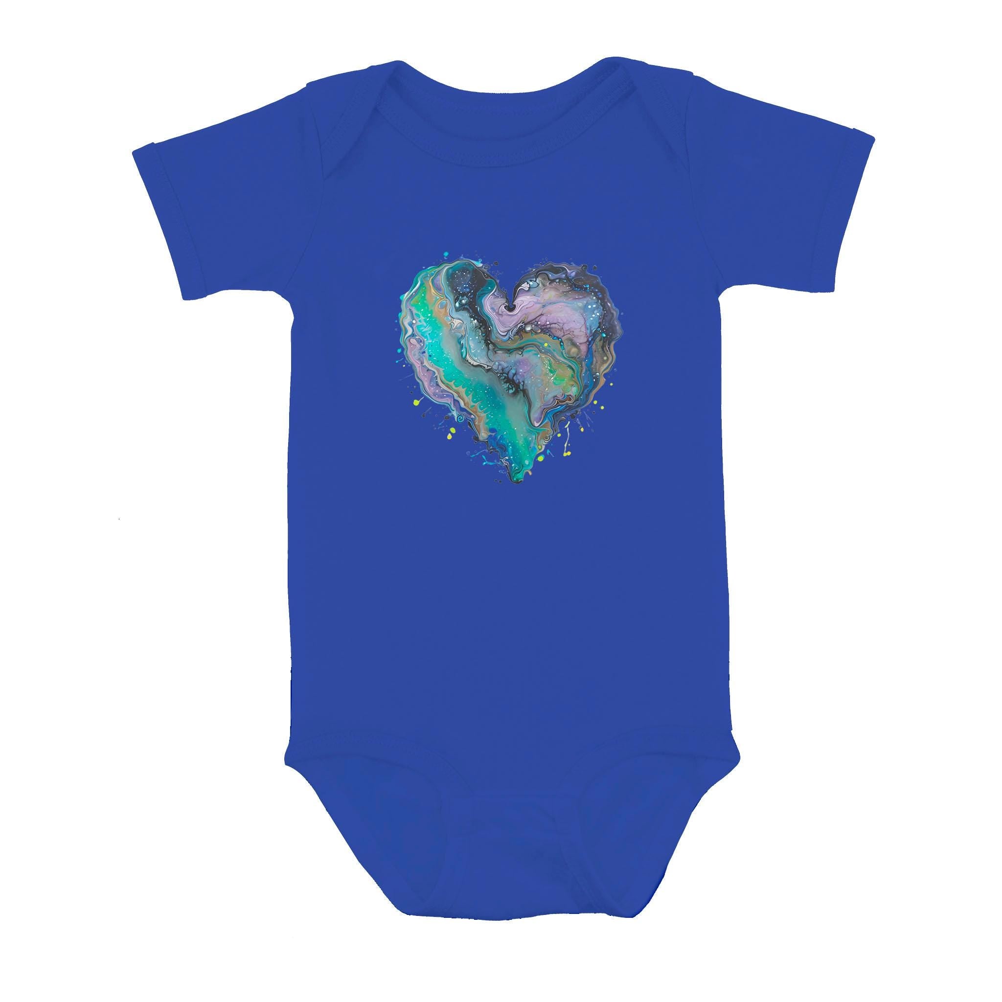Fluid Art Heart (1) - Baby Onesie