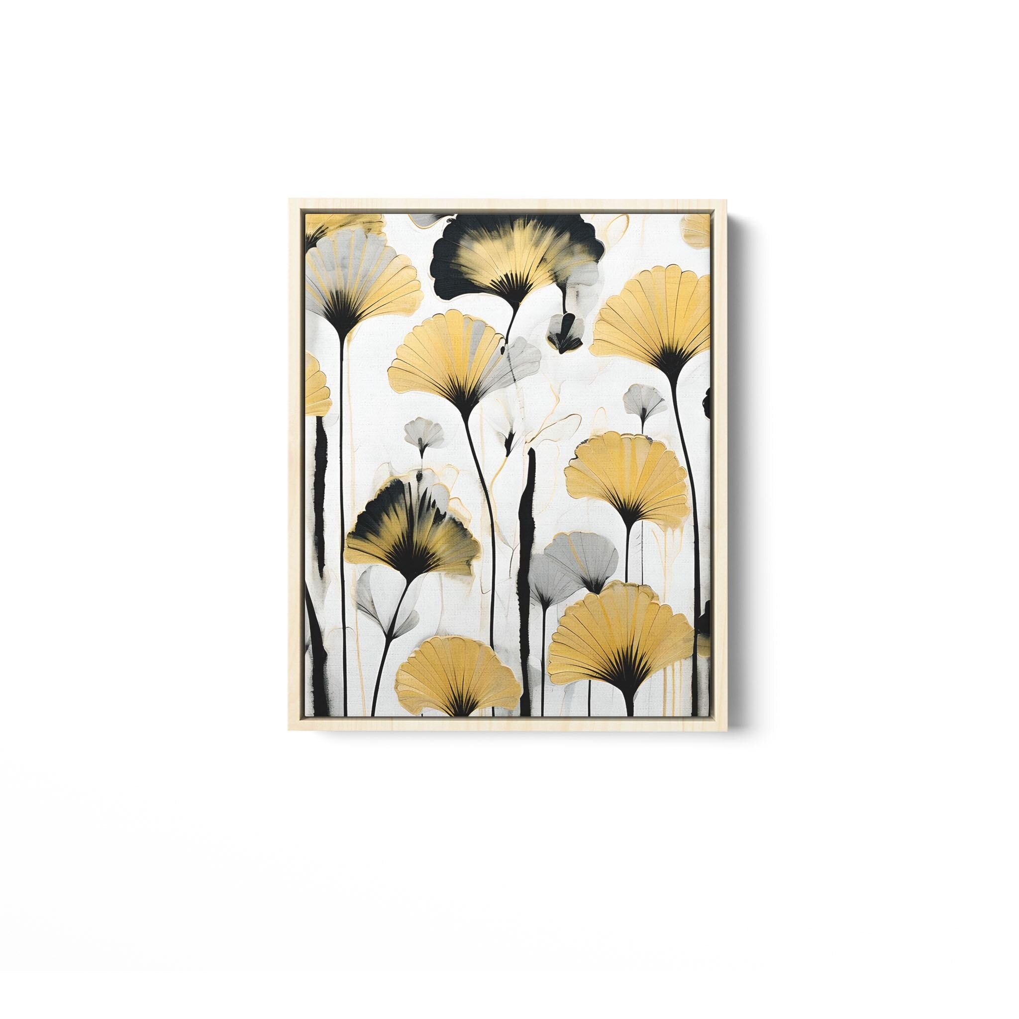 Golden Ginkgo - Framed Matte Canvas