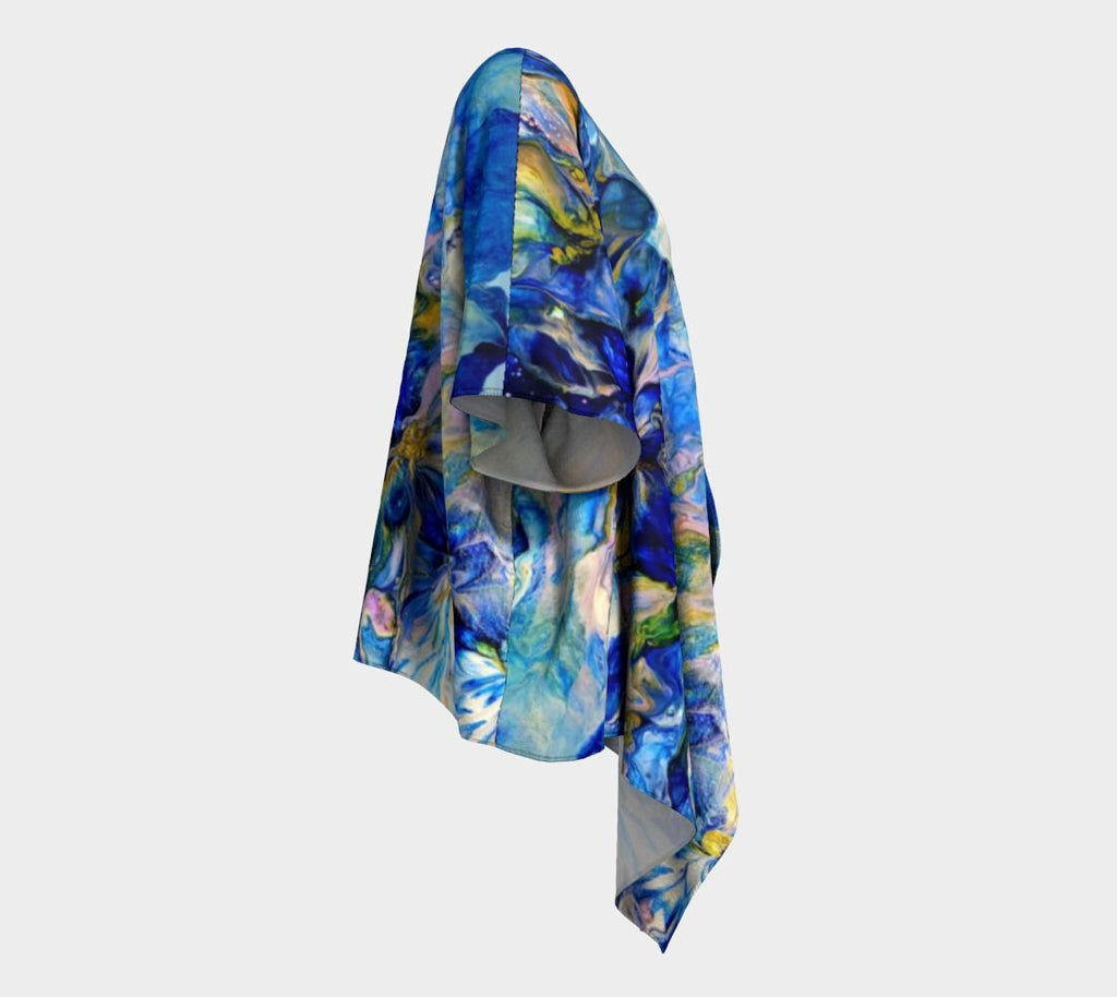 Royal Blue Garden Draped Kimono