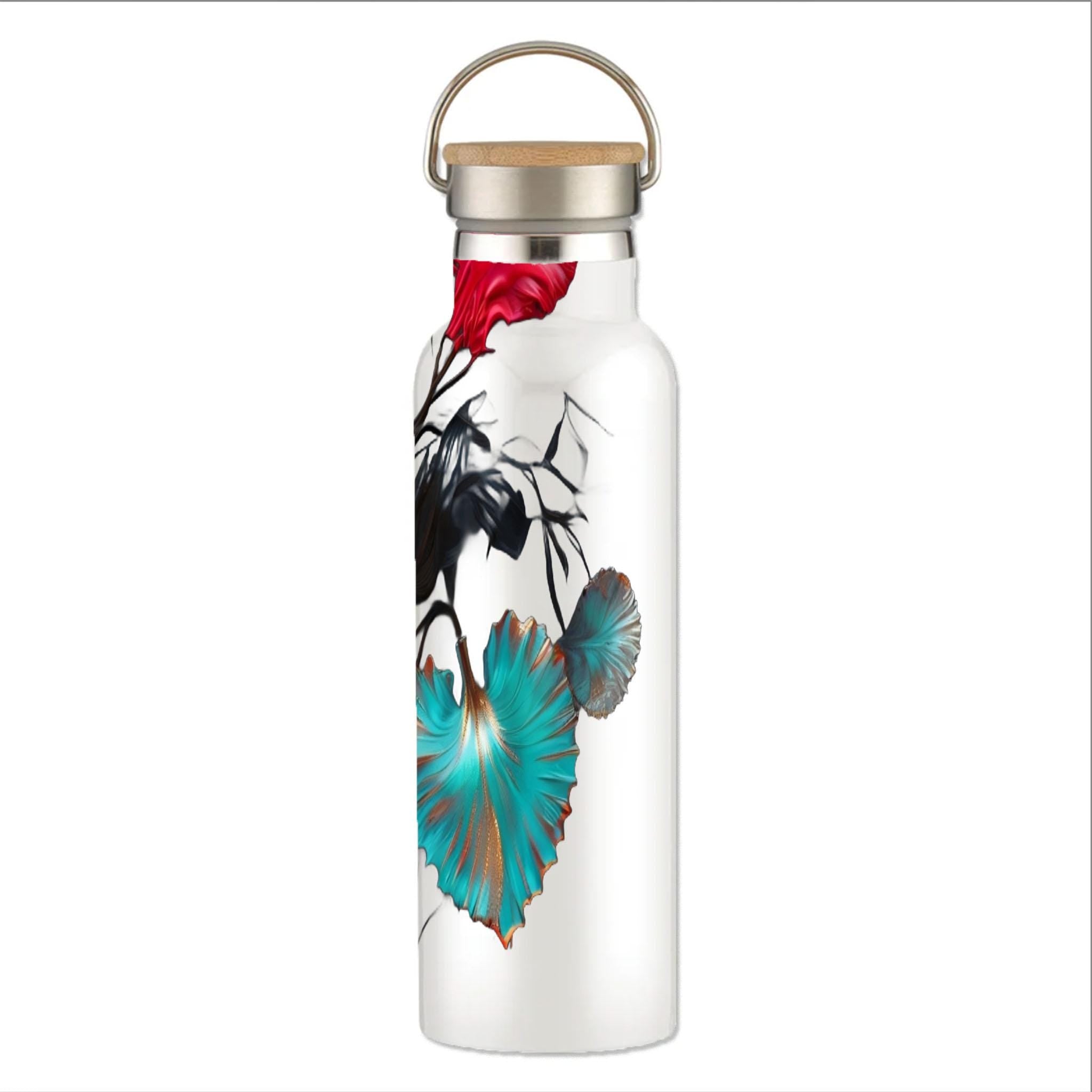 Hearts Grow Fonder - Stainless Steel Water Bottle with Bamboo Lid