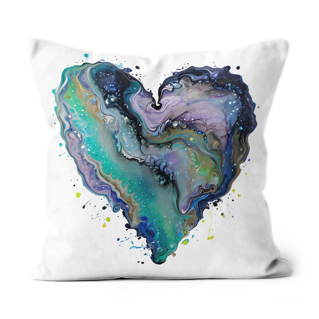 Fluid Art Heart (1) - All-over Print Suede Throw Pillow
