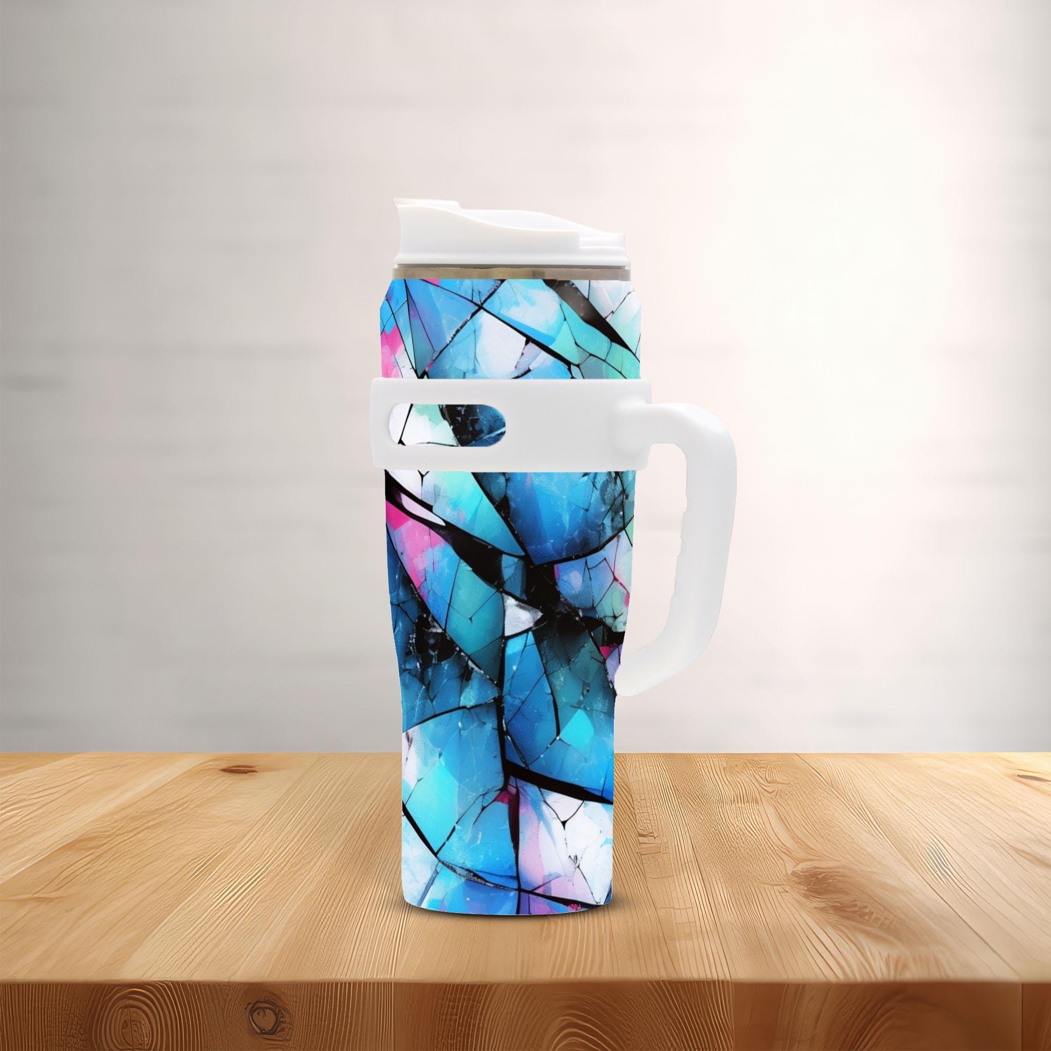Mystical Mosaic - 40oz Stainless Steel Tumbler with Handle