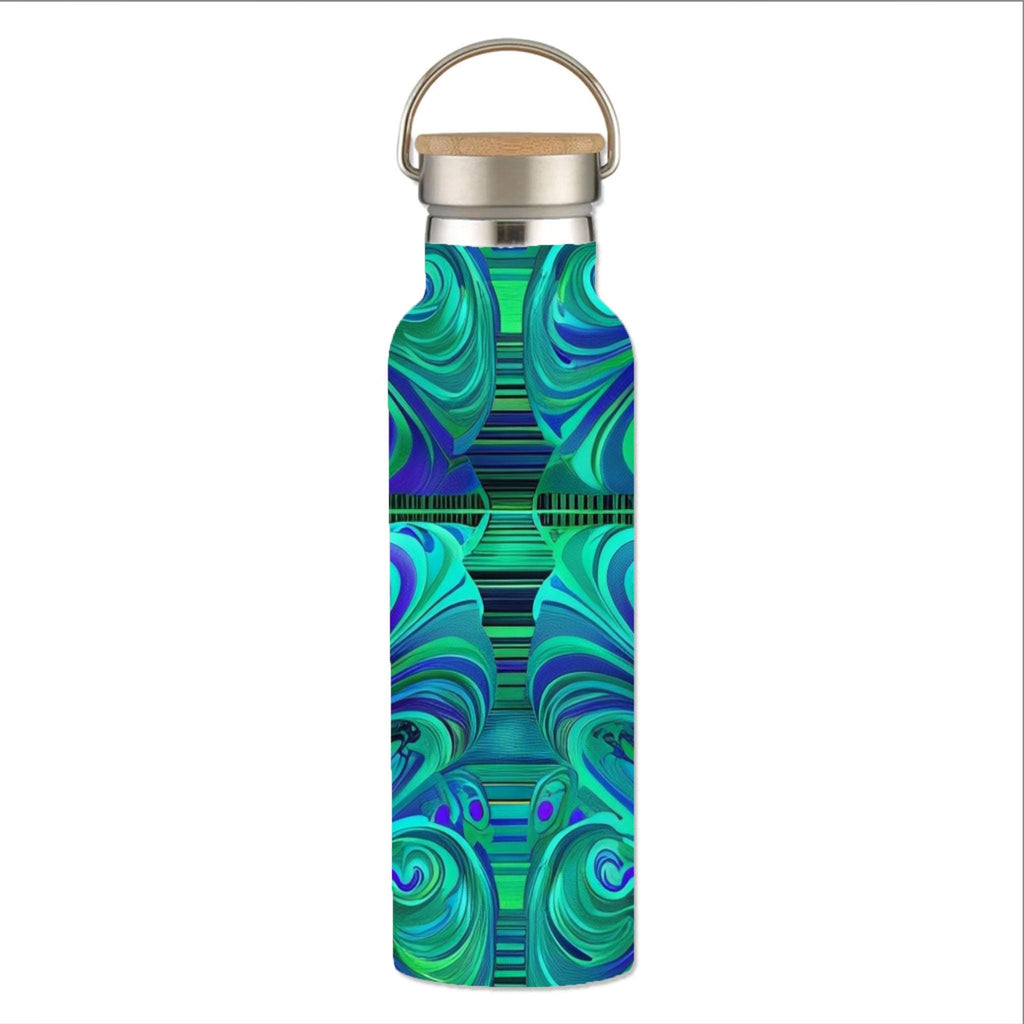 Dreamy Spirals - Stainless Steel Water Bottle with Bamboo Lid