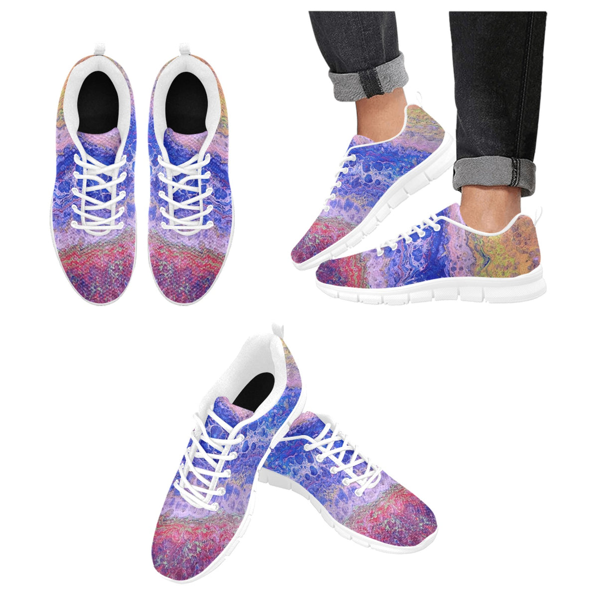 Tie Dye Delight - Women's Breathable Running Shoes