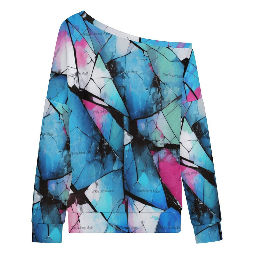 Mystical Mosaic Women's Off-shoulder Long Sleeve Sweatshirt