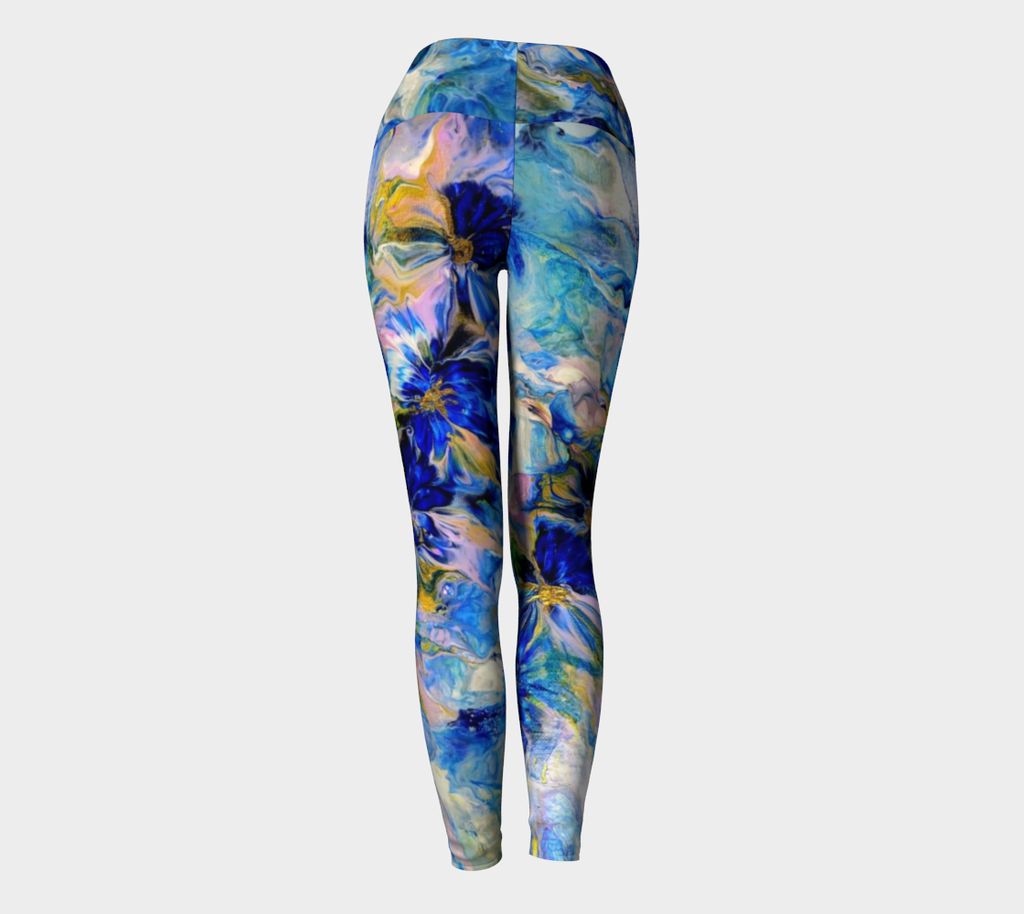 Royal Blue Garden- Yoga Leggings