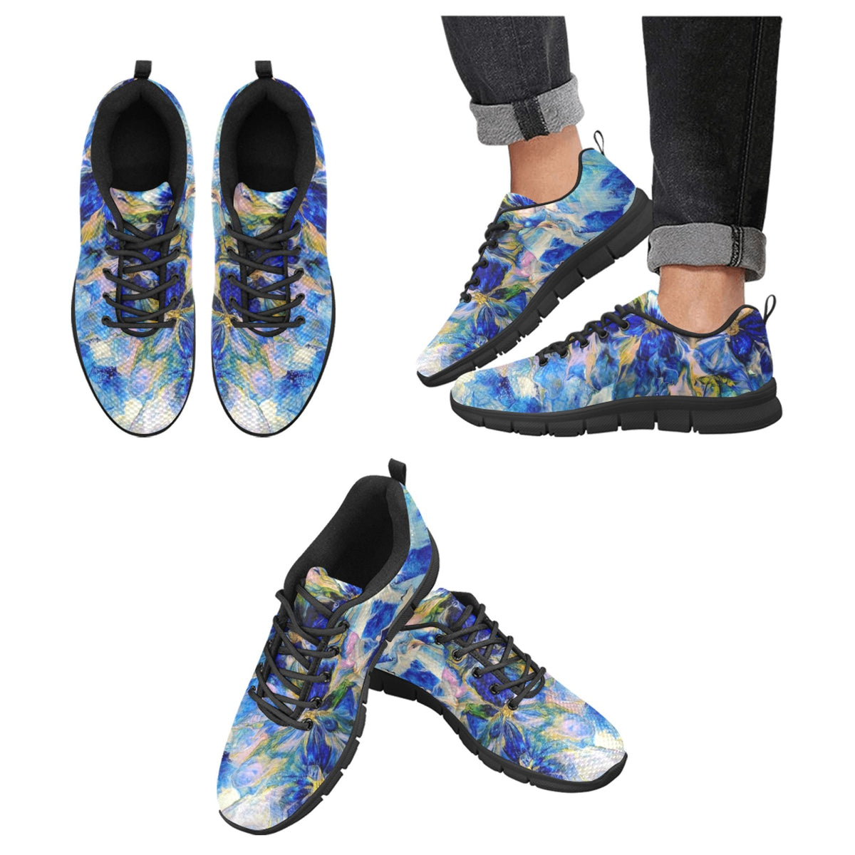Royal Blue Garden - Women's Breathable Running Shoes