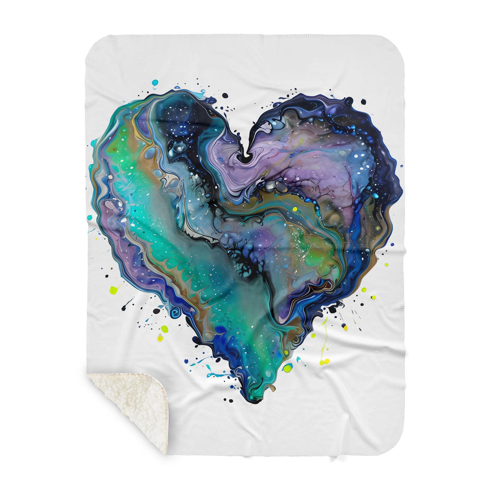 Fluid Art Heart - Sherpa Blanket