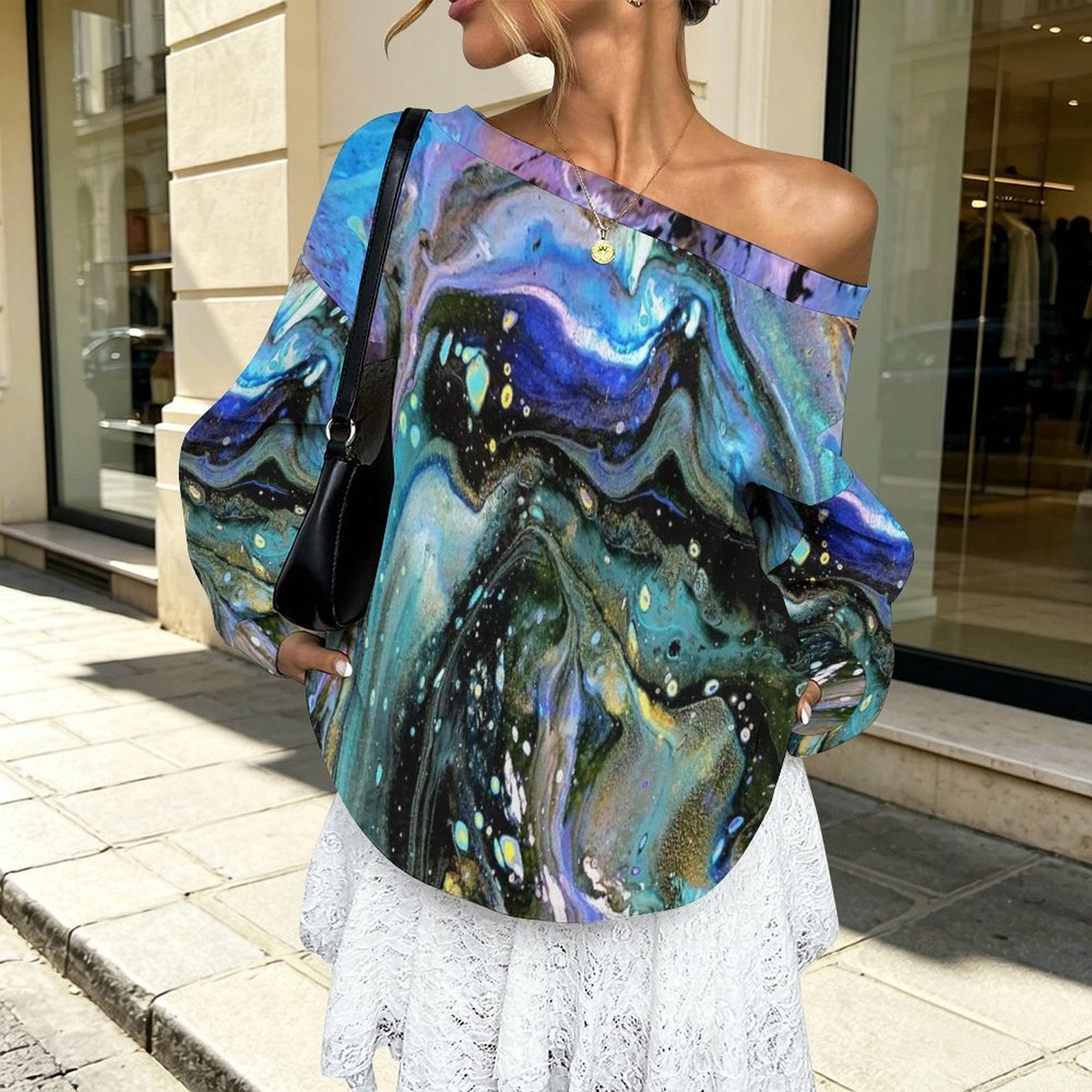 The Face Women's Off-shoulder Long Sleeve Sweatshirt