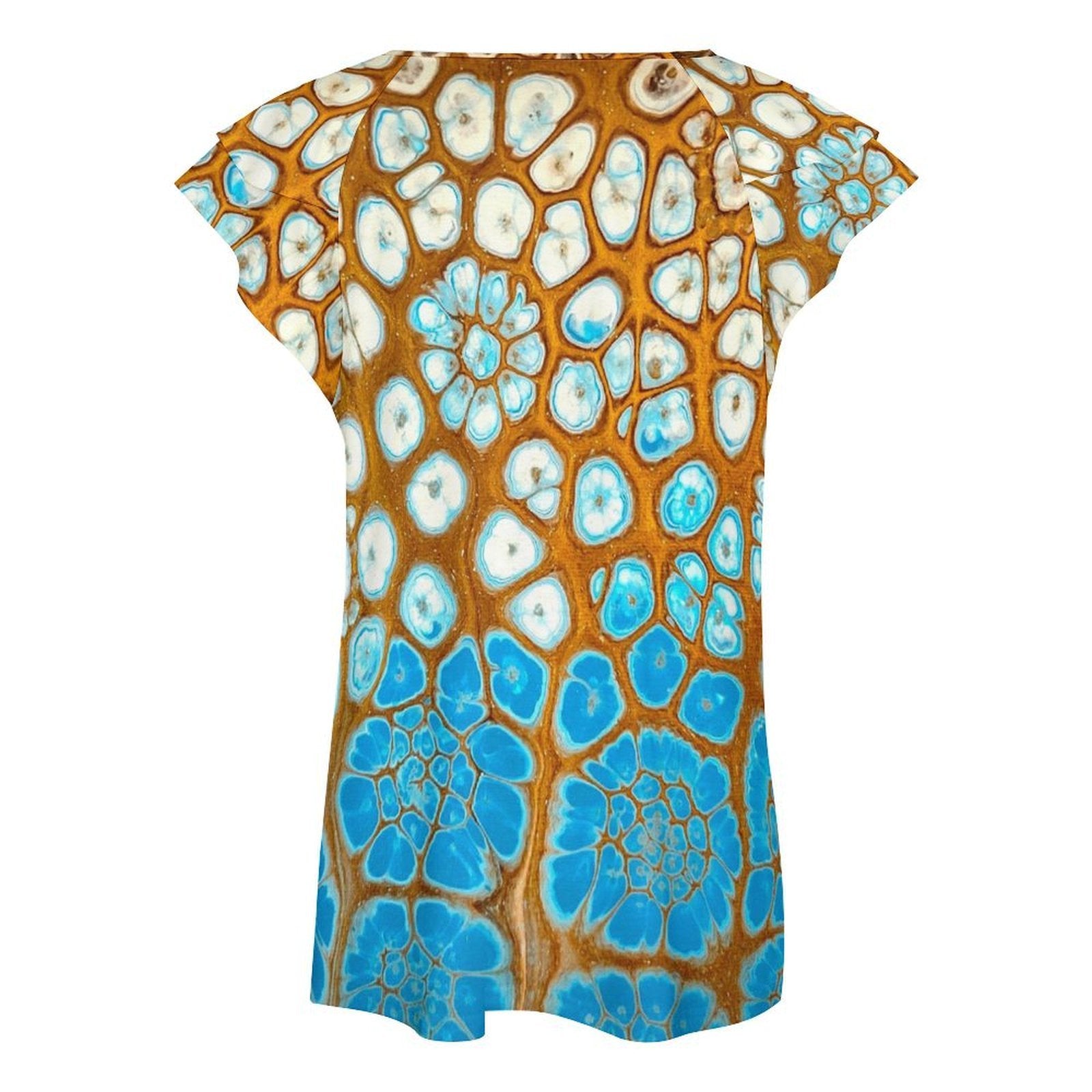 Maui Vibes Women's Ruffle Sleeve V-Neck T-Shirt