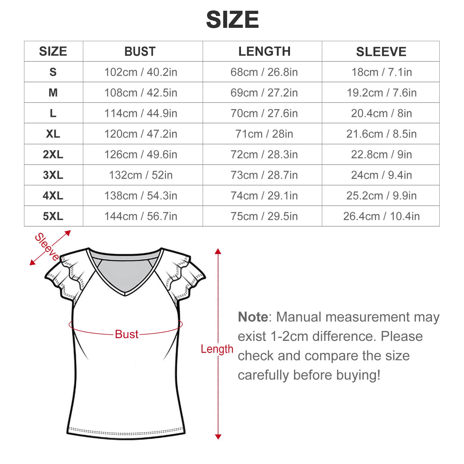 Mystical Mosaic - Women's Ruffle Sleeve V-Neck T-Shirt